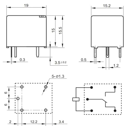 Relé PAH-1C-24S interruptor de 5 pines 24V 10A compatible con modelo T73C 2