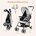 HONEY JOY Lightweight Stroller, Compact Travel Stroller for Airplane, Toddler Fold Pushchair w/Adjustable Canopy & Backrest, Storage Basket, Umbrella Stroller for Infants (Gray)