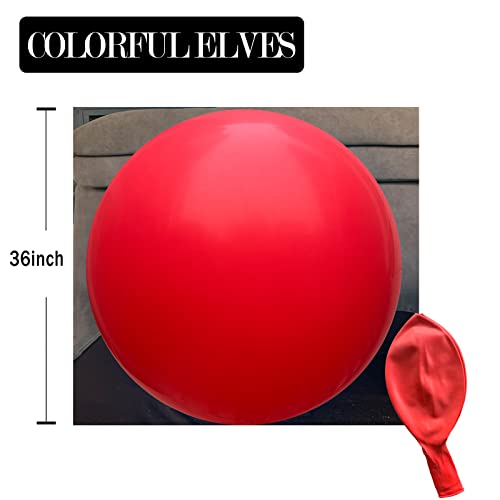Image of Large Red Balloons 36 inches 4 Pack Giant Jumbo Red Latex Party balloon