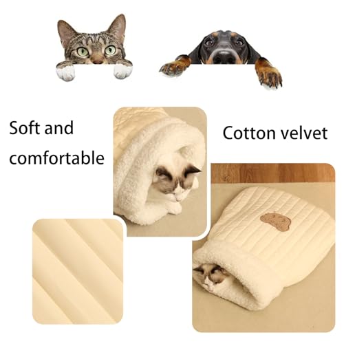 Miocololy Saco de dormir de inverno para gatos, confortável, macio, durável, para animais de estimaç