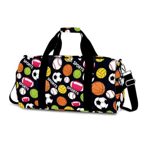 RLGPBON Gym Bag for Kids Boys and Girls, Duffel Bag for Sports, Swimming Gyms and Weekend Getaway, Waterproof Dufflebag with Shoe and Wet Clothes Compartment