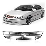 CarPartsDepot Front Grille Grill Chrome Molding with Black Insert Compatible With Chevrolet 2000-2005 Impala GM1200428 10289769