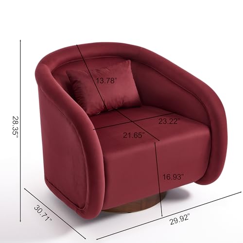 Sillón Giratorio Moderno Piel Sintética Rojo miniatura 2