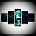 Produktbild Wuwenw 5 Piece Messi Canvas Printed Painting For Living Room Picture Wall Art Hd Print Decor Modern Modular Artworks Football Poster,8 X 14/18/22Inch,With Frame
