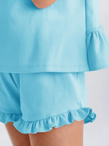 Image of Haloumoning Girls Summer Clothing Sets Ruffle Tank Tops and Shorts | 2 Piece Outfits