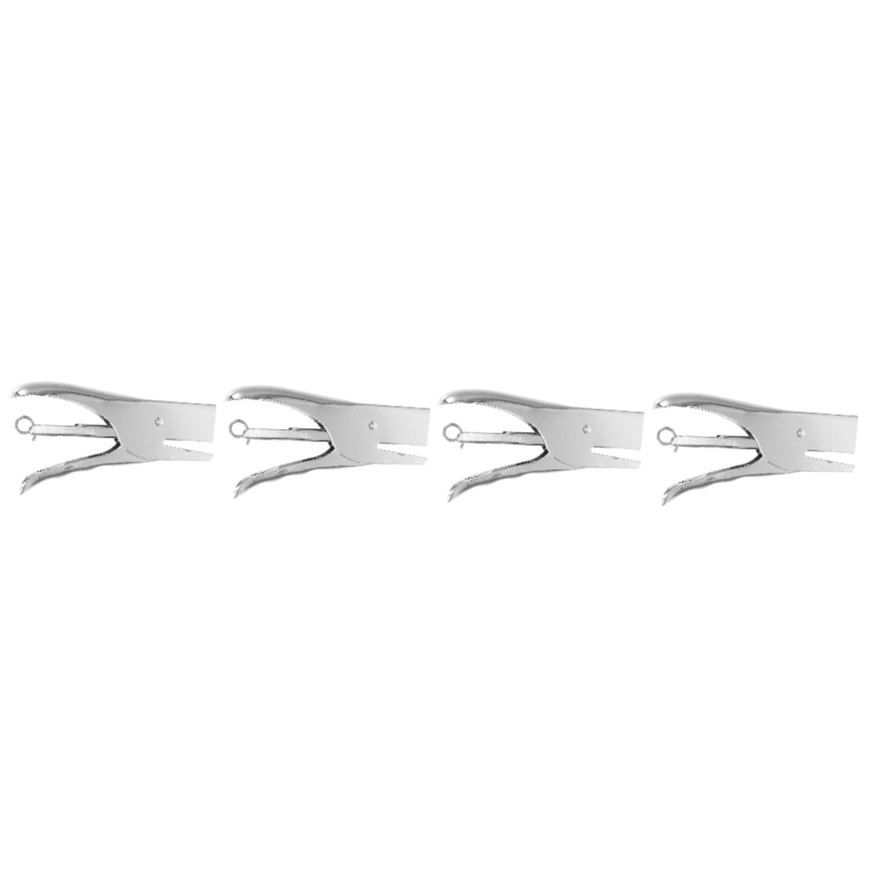 4pezzi Cucitrice Pinza Ergonomica Metallo Per Ufficio Design Senza Ingranaggi Facile Da Usare Risparmio Di Fatica Colore Argento Senza Punti