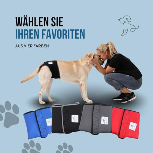 Nature Pet Hunde-Läufigkeitshose für Hündinnen - Hundewindel für Rüden - Kein lästiges Einfädeln der Rute - Inkontinenz Hundehöschen - (XS-L Schwarz)