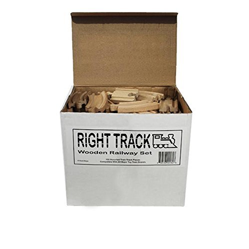 Wooden Train Track 100 Piece Pack - 100% Compatible With All Major Brands Including Thomas Wooden Railway System - By Right Track Toys #TOP1