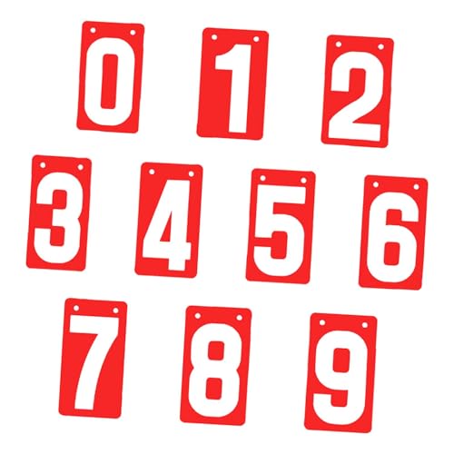 QSTDGVPW Score Keeper Flip Number Cards Numbers 0-9,Scoreboard for Sports,Table Score Flipper for Football, red