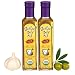 USDA Certified Organic Extra Virgin Olive Oil - Infused with toasted Garlic, Low FODMAP, by Garlic Gold, 250 ML (Pack of 2)