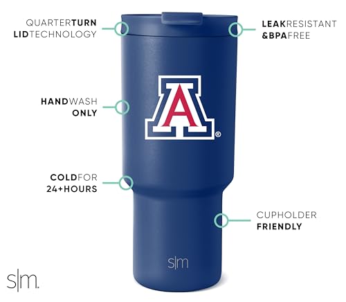 Image of Simple Modern Arizona Wildcats Tumbler with Straw | 30oz | Collegiate