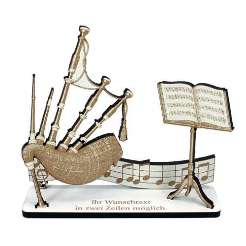 DEKOLANDO Dekoaufsteller Geldgeschenk Dudelsack – Geschenk für Musiker mit Wunschtext - Dudelsackspieler & Dudelsackspielerin – Folk Weltmusik Militärmusik Geschenkidee