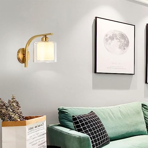 Applique murale E27 en verre blanc soufflé et métal de qualité supérieure style rétro