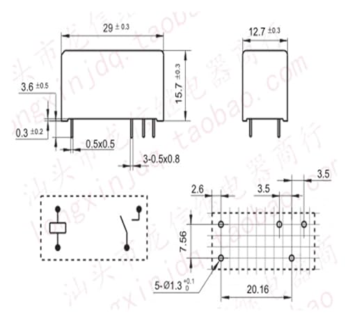 Relé de 4 pines 888N-1AC-F-CE 12VDC compatible con interruptor electromagnético 115F 3