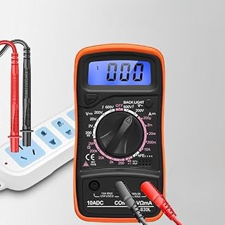 1Pack Digital Multimeter Voltmeter Battery Voltage Multi Tester,(Batteries not Included 2000 Counts , Continuity Ohm Volt Amp DC AC Current Resistance Diodes with Leads Backlight LCD Display