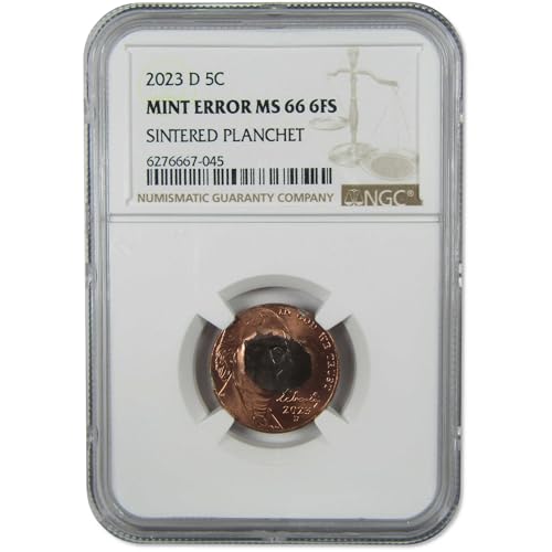 2023 D Jefferson Nickel MS 66 6FS Planchet Mint Error
