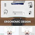 Veken 55 x 28 Inch Electric Standing Desk with Adjustable Height, Sit to Stand Computer Table for Study, Work or Gaming, Home Office Desk White - Image 5