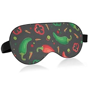 Unisex Sleep Eye Mask Vegan Peppers Red Green Chili Night Masque de sommeil Confortable Eye Sleep Shade Cover