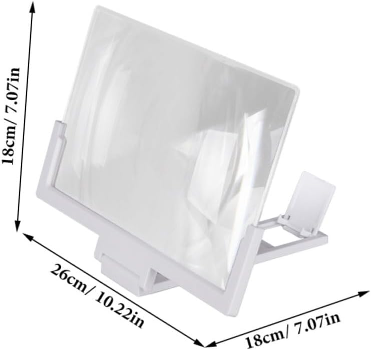 SEWACC Phone Screen Magnifier 3D Video Amplifier for Smartphones Foldable HD Phone Screen Amplifier with Adjustable Stand Compatible with White for Home and Office Use