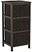 Honey-Can-Do 3-Drawer Natural Wood Frame Storage Organizer Chest, 12.01 by 24.80-Inch, Espresso Brown