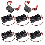 GTIWUNG 6Pcs Support de Batterie 4 AA Boîte de Rangement Récepteur Boîtier Conteneur 6V avec 2 Broches JST Connecteur, 2Pcs Interrupteur Récepteur RC Futaba, pour RC Voiture Avion