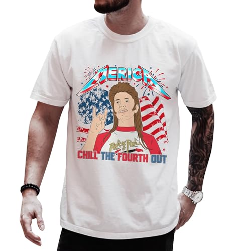 4th of July Shirts for Men - Joe Funny Dirt Shirt Men - Chill The Fourth Out T-Shirt - 4th American Joe Patriotic T Shirt - Fourth of July Shirt for Women On Independence Day (White-M)
