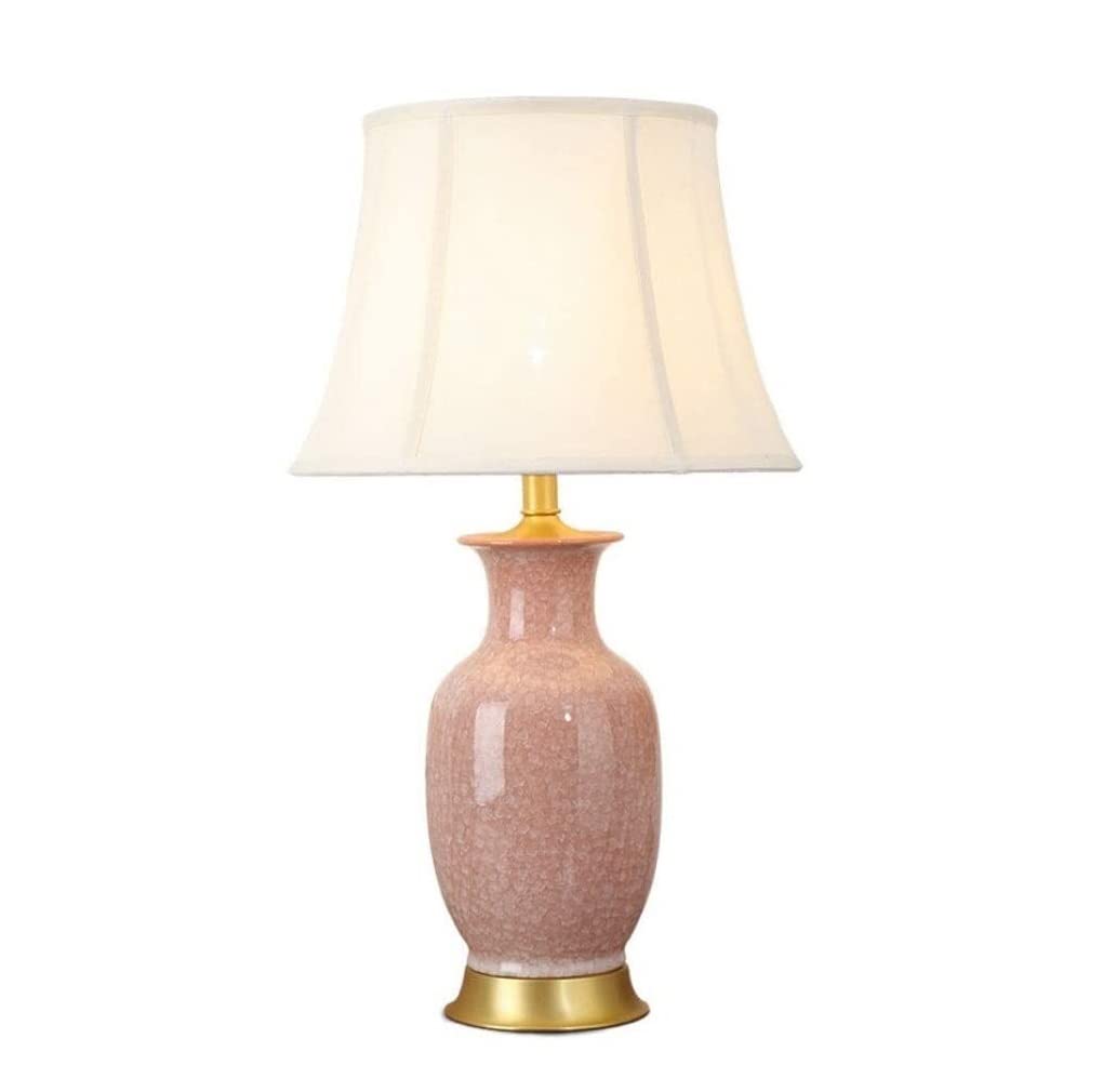 asdchZen Table Lamp Table Lamps For Living Room Bedside Table Lamp Fabric Lampshade Bedroom Lamp American Style Copper Ceramic Nightstand Desk Lamp Bedroom Living Room Bedside Lam,Dimming switch