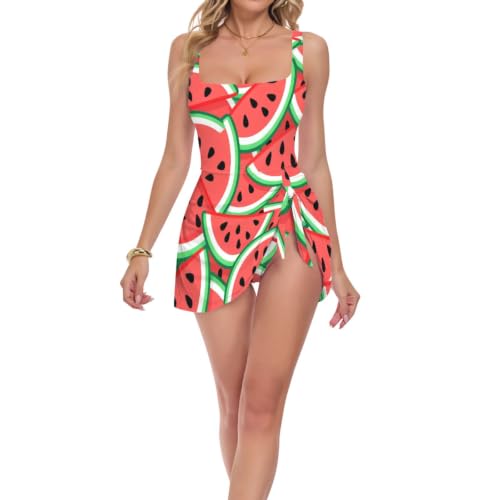 Robe de bain amincissante pastèque pour camoufler les rondeurs avec style
