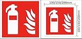 Brandschutzzeichen Feuerlöscher Brandschutzschild selbstklebend nachleuchtend 7010 Symbolschild ASR A1.3 (150x150mm - Kunststoff nachleuchtend)