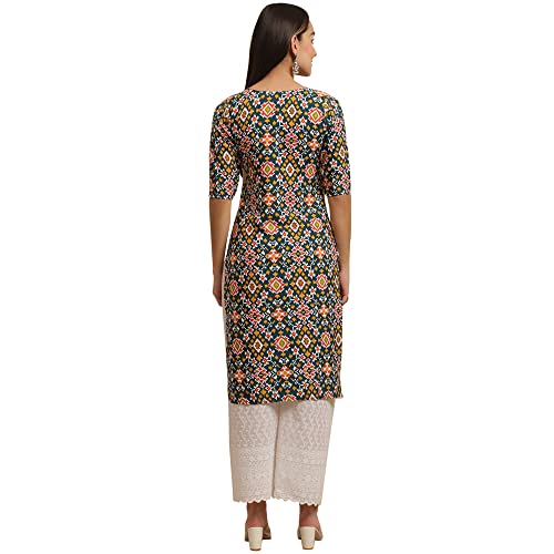 Image of Pinkmint Women's Crepe Floral Regular Kurta