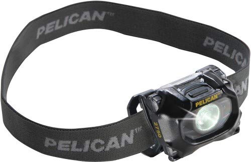 PELI 2750 LED noktowizyjna latarka czołowa na kemping, wędrówki i zajęcia na świeżym powietrzu, kompatybilna z systemami noktowizyjnymi, wodoodporność IPX4, 259 lumenów, Kolor: Czarny