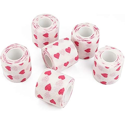 MUEUSS Self Adherent Cohesive Bandage Self Adhesive Bandage First Aid Wrap Non-Woven Elastic Bandage for Animals Pet Sports (6 Rolls, 5cm*4.5m) Cover