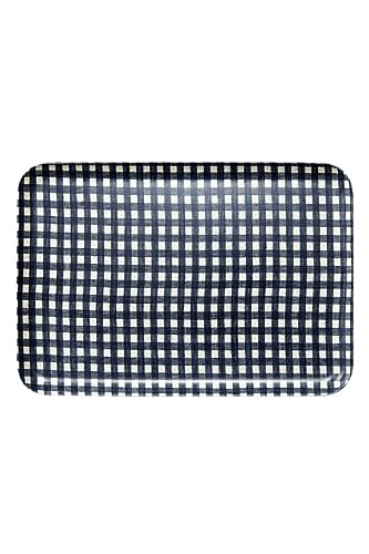 fog linen work(フォグリネンワーク) リネン コーティング トレイ(L) LXT001L F(フリー) NAWC(ネイビー×WHチェック)のサムネイル