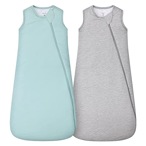 HAPIU Unisex Rayon Made from Bamboo Baby Sleep Sack TOG 1.0, 2-Way Zipper YKK, Wearable Blanket Baby