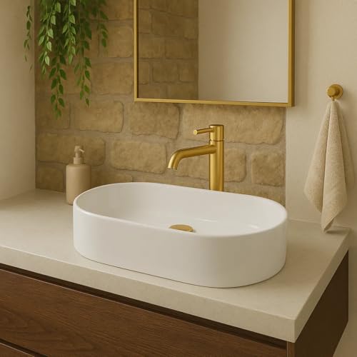 Cuba Branca Para Banheiro Lavabo Pia Apoio Sobrepor Oval 43x25 Íris - Beltempo