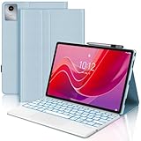 Funda Teclado con Trackpad para Lenovo Tab M11 11', Español Ñ Teclado Bluetooth Desmontable con Retroiluminación de 7 Colores y Funda Protectora para Tablet Lenovo Tab M11 2024 11 Pulgadas, Azul Claro
