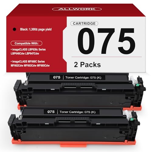 075 Black Toner Cartridge Compatible for Canon 075 MF665CDW MF662Cdw 2 Pack