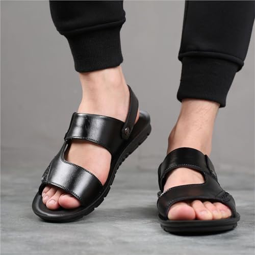 CLSQLXYJZC Summer Plus Size Sandals, Men's Slip on Breathable Open Toe Soft-Soled Beach Shoes with Arch Support, Lightweight Non-Slip Sports Flat Beach Shoes, for Hiking, Poolside Travel Camping 6