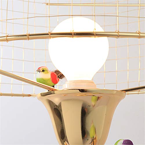 Desk Lamp E27 Light Modern Simple Living Room Bedroom Modern Bedside Lamp Plating Wrought Iron Creative Gold Wire Birdcage Table Lamp with Button Switch (Including 12 Birds Decoration) steampunk buy now online Desk Lamp E27 Light Modern Simple Living Room Bedroom Modern Bedside Lamp Plating Wrought Iron Creative Gold Wire Birdcage Table Lamp with Button Switch (Including 12 Birds Decoration) steampunk buy now online