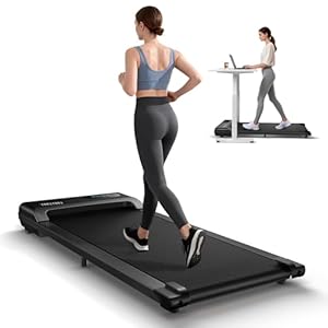YIMUYIMU Walking Pad Treadmill, 6km/h Under Desk Treadmill for Home, 2.5HP Quiet Portable Electric Running Pad, Office Mini Walking Machine, 300LBS Capacity, Remote & LED Display, No Assembly