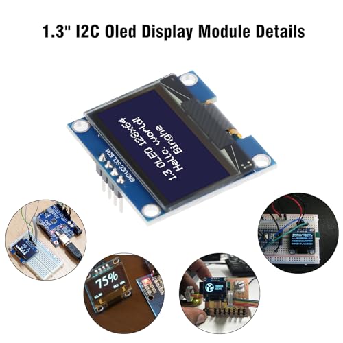 1,3\ OLED I2C Display Modul Binghe 3 Stücke 1,3 Zoll LED OLED Display I2C IIC OLED Display mit 1106 Chip 128 x 64 Pixel I2C Bildschirm Anzeigemodul mit weißen Zeichen kompatibel mit Arduino/Rasp-Pi