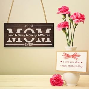 Custom Mothers Day Wood sign 3d Personalized Family Tree Rustic Wood Signs Customized Wood Family Name Signs for Home Decor Gift for Mom from Daughter
