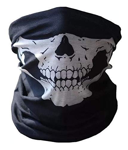 Kit Balaclava caveira + Bandana caveira + Bandana Lisa + Touca Ninja Segunda Pele Lisa Segurança Cap