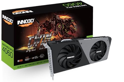 INNO3D Geforce RTX 4060 Twin X2 Oc 8Gb Gddr6-128-Bit Pci-E 4.0 X8 Gaming Graphic Card-N40602-08D6X-173051N,pci_e_x4