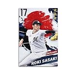 佐々木朗希野球選手HDポスターホーム デコレーション アート パネル キャンバス壁画モダン スタイル壁掛け絵画プリント12x18inch(30x45cm)