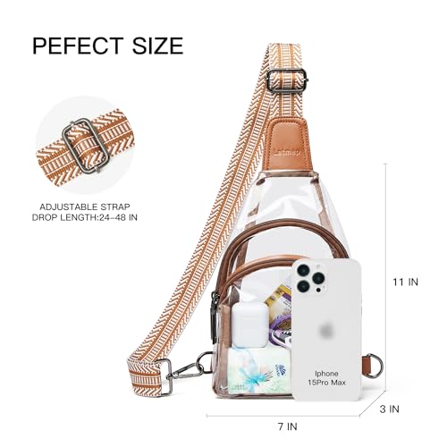 Image of LATMAP Clear Bag for Stadium Events 12x6x12 Clear Purse with 3-Zipper Pockets Crossbody Handbag Tote for Concerts Sports
