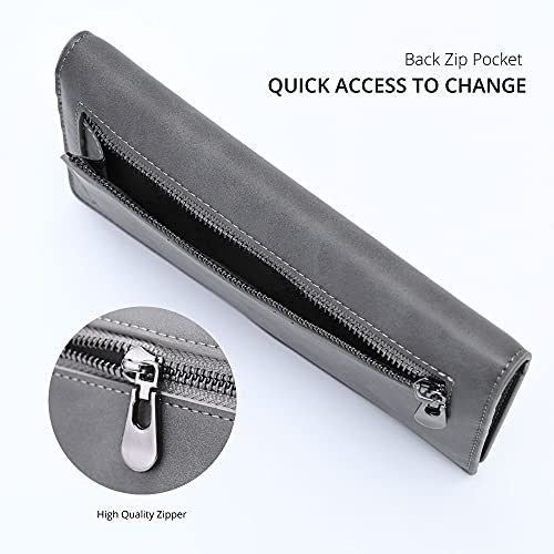 Image of Alldaily Ultra Slim Thin Women Wallet RFID Blocking Credit Card Holder Bifold Long Ladies Billfold (Grey)
