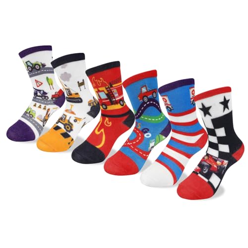Queenshin Jungen Socken Kinder Bunt Lustige Cartoon Muster...
