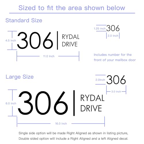 Image of Custom Reflective Mailbox Numbers and Street Address Decal - CMN11