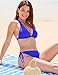 Buauty Womens Adjustable Bikini Set V Neck Halter Top Bathing Suit Crisscross Back Triangle Bottoms Side Ties Swimsuit Swimwear Swim Swimming Basic Fashion Cute Modest Flattering Push Up Blue M